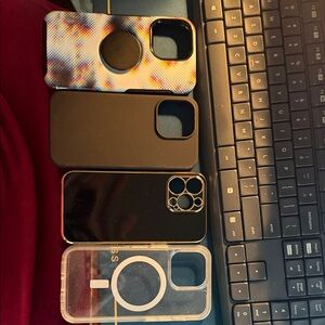 Set of 4 iPhone Cases - iPhone 13 Pro Black, Multicolor, Clear